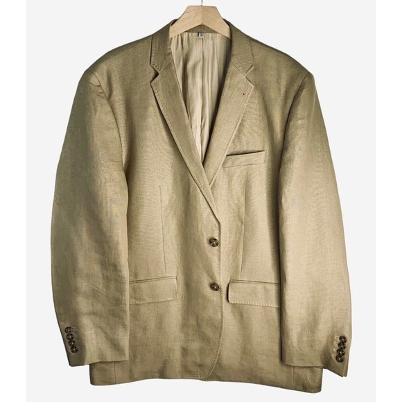 Murano Baird McNutt Linen Sport Coat Mens Size XL Camel Tan Surgeons Cuffs $295 - Picture 2 of 11